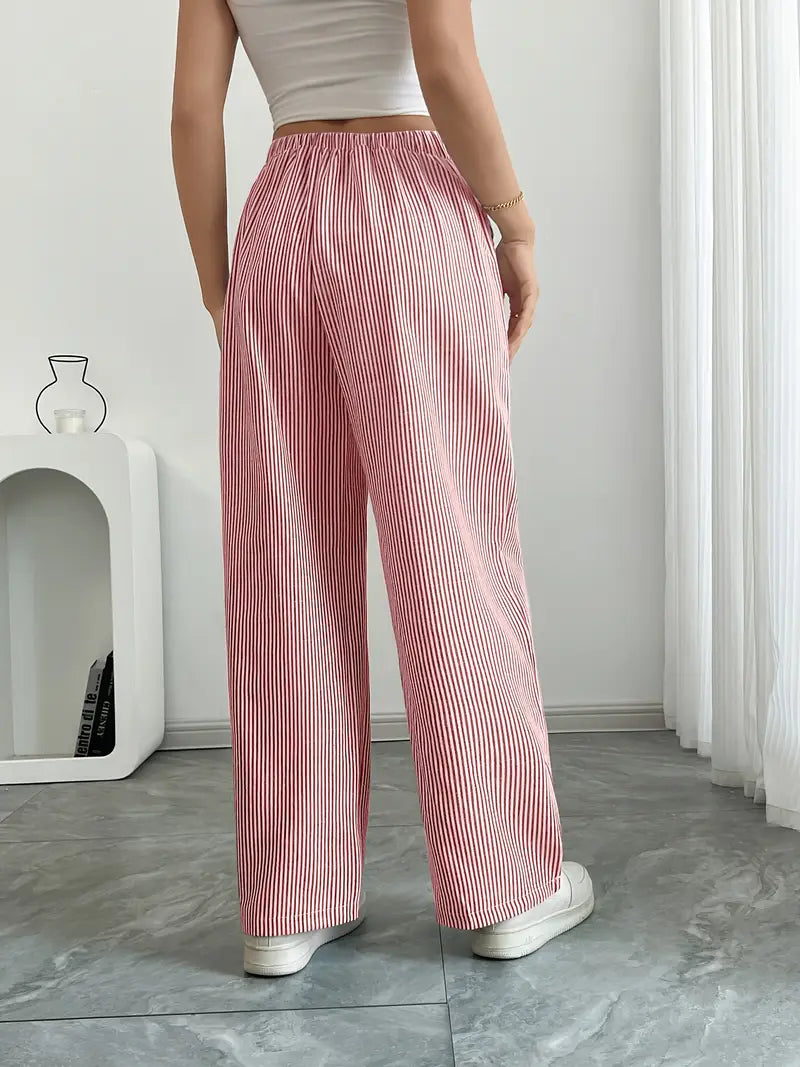 Marlowe | Women's Striped Wide-Leg Drawstring Beach Trousers