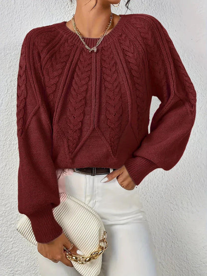 Maren | Women's Cable Knit Relaxed Fit Long Sleeve Jumper