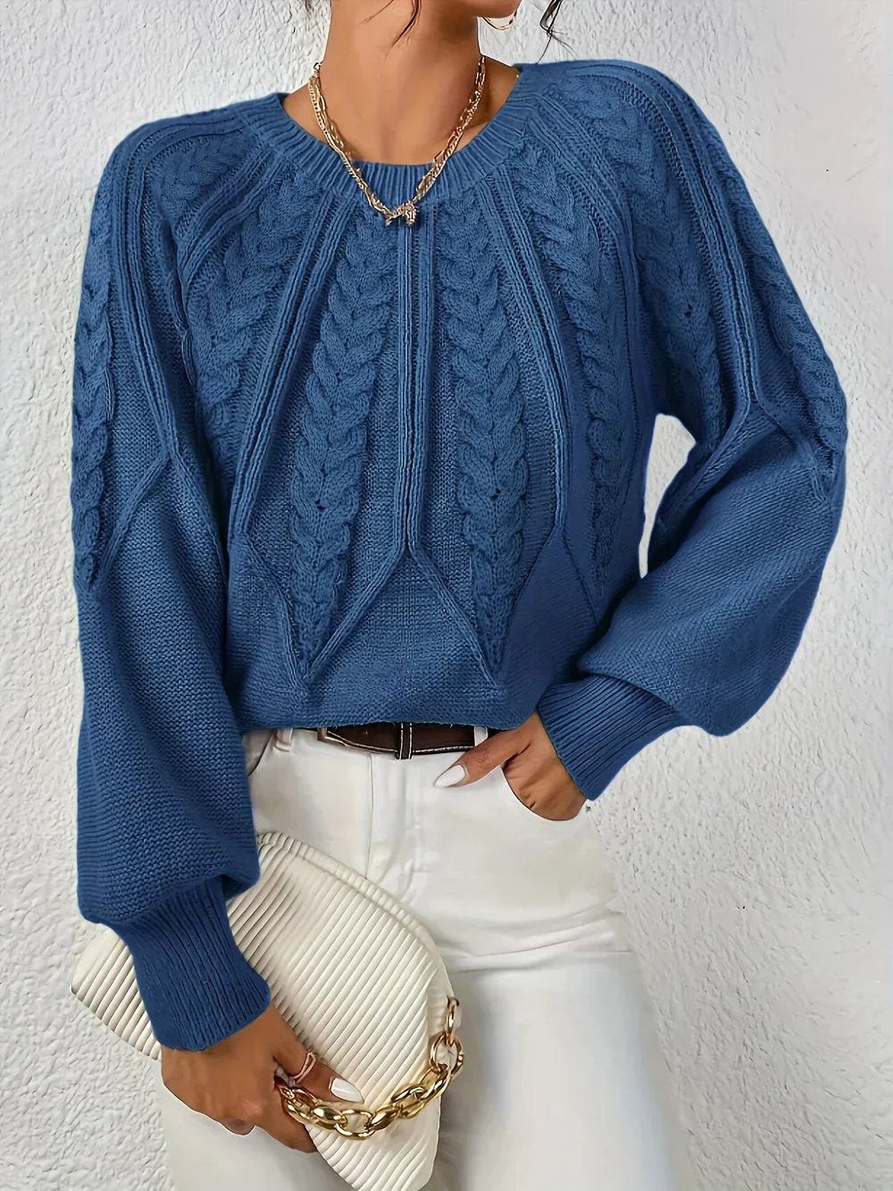 Maren | Women's Cable Knit Relaxed Fit Long Sleeve Jumper