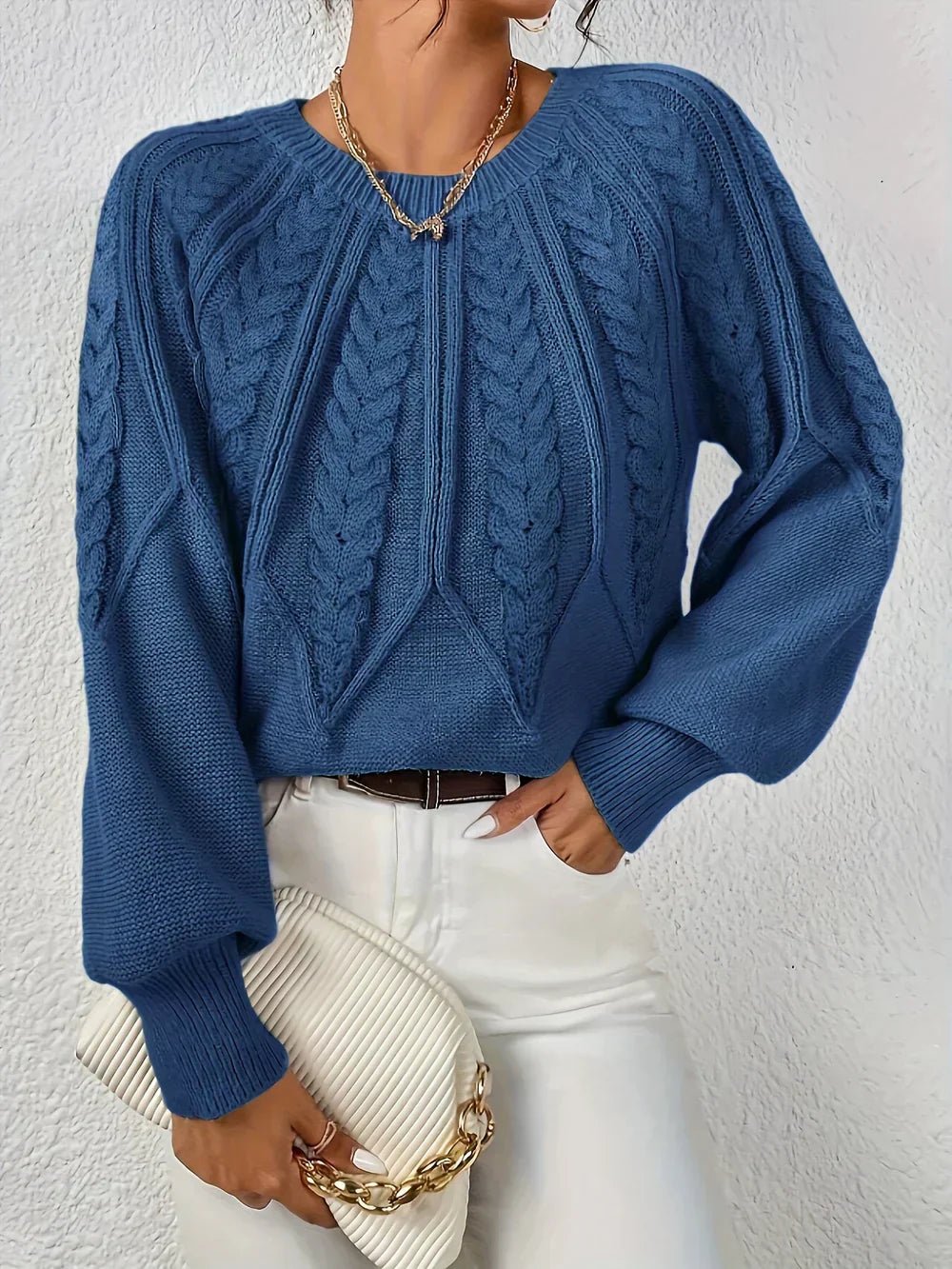 Maren | Women's Cable Knit Relaxed Fit Long Sleeve Jumper
