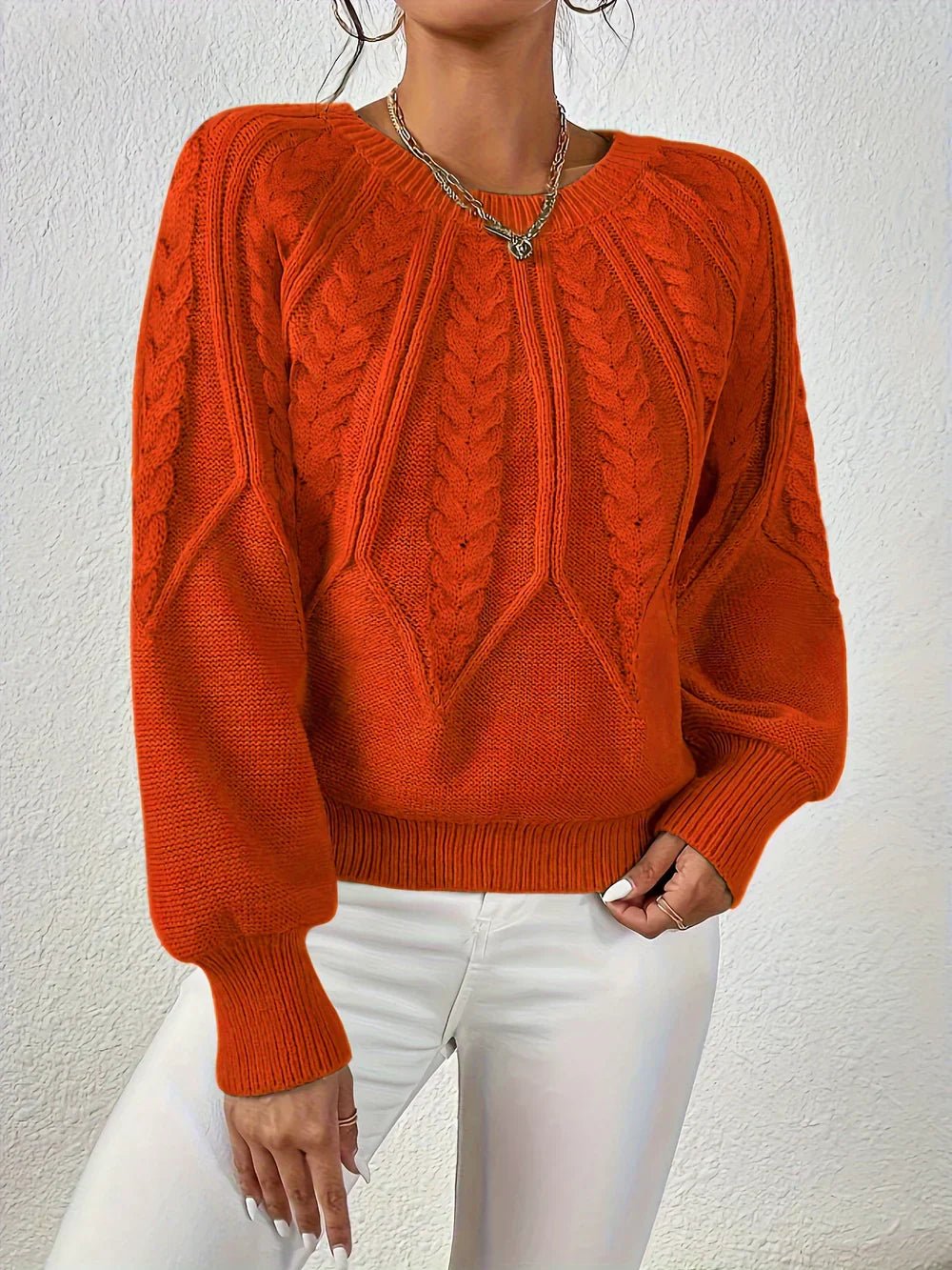 Maren | Women's Cable Knit Relaxed Fit Long Sleeve Jumper