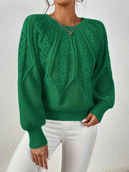 Maren | Women's Cable Knit Relaxed Fit Long Sleeve Jumper