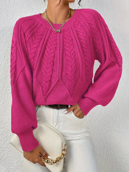 Maren | Women's Cable Knit Relaxed Fit Long Sleeve Jumper