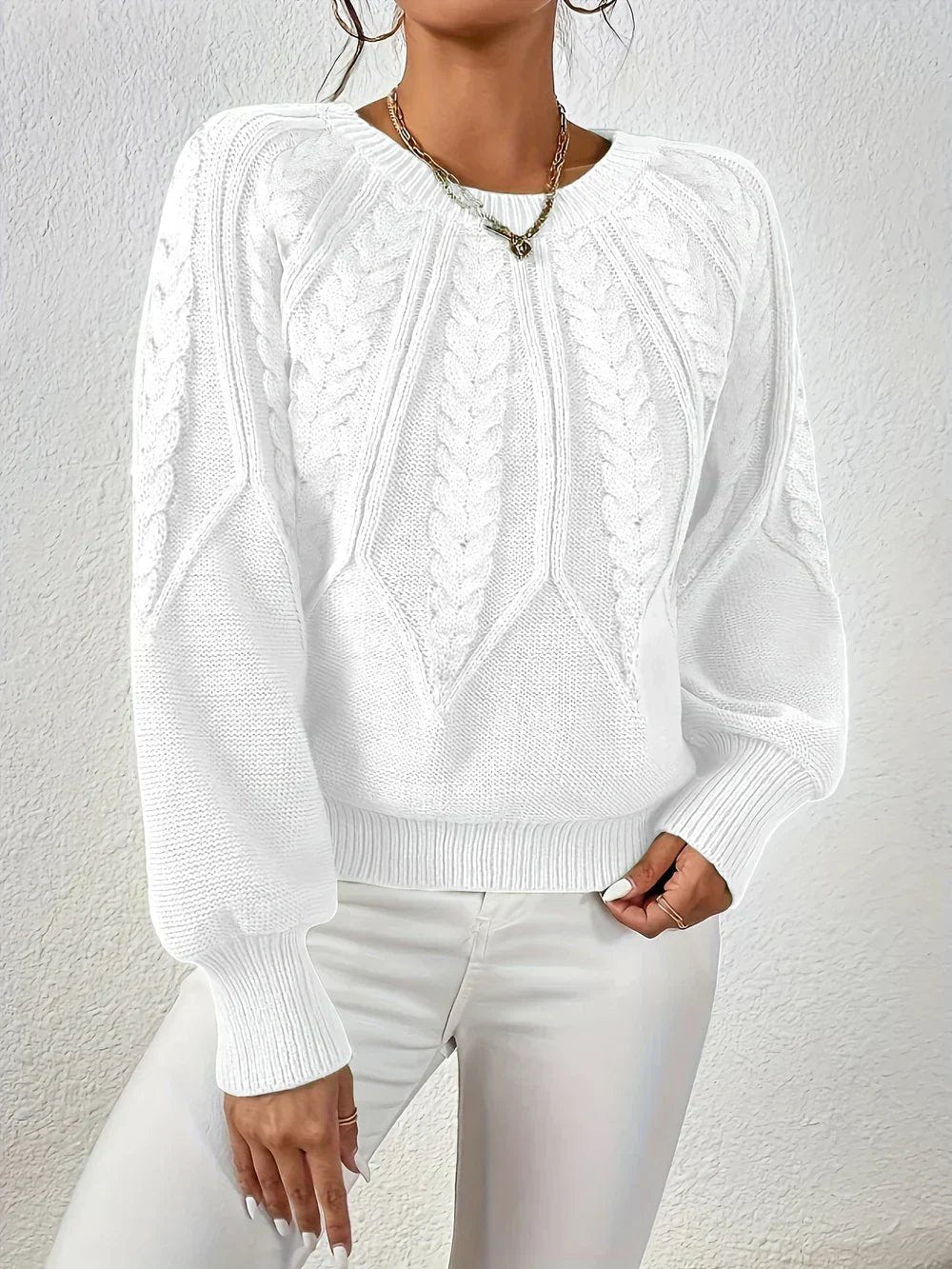 Maren | Women's Cable Knit Relaxed Fit Long Sleeve Jumper