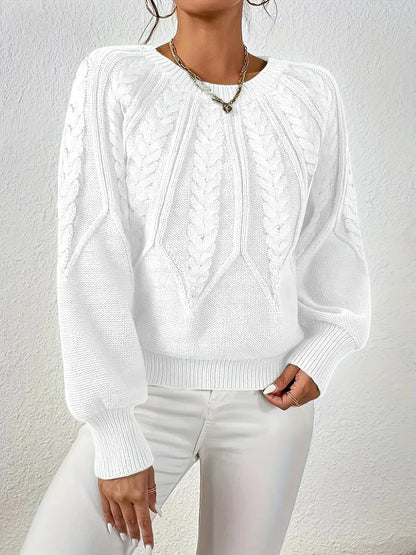 Maren | Women's Cable Knit Relaxed Fit Long Sleeve Jumper