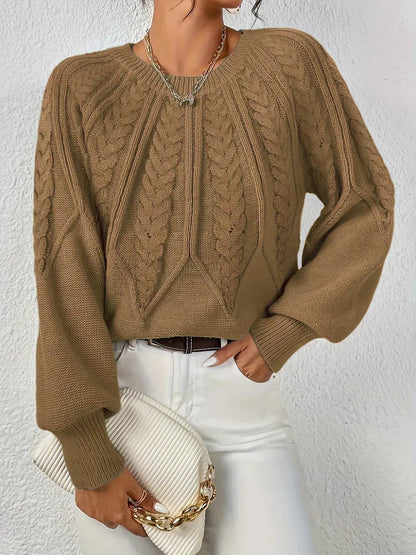 Maren | Women's Cable Knit Relaxed Fit Long Sleeve Jumper