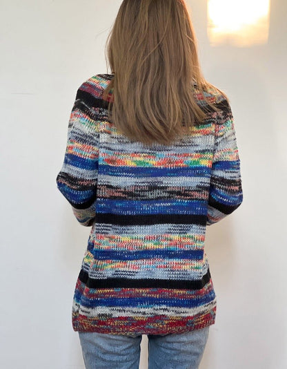 Odalys | Women's Striped Knit Open Front Cardigan