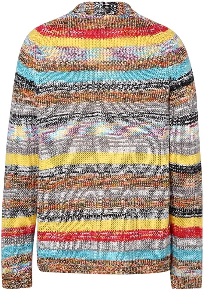 Odalys | Women's Striped Knit Open Front Cardigan