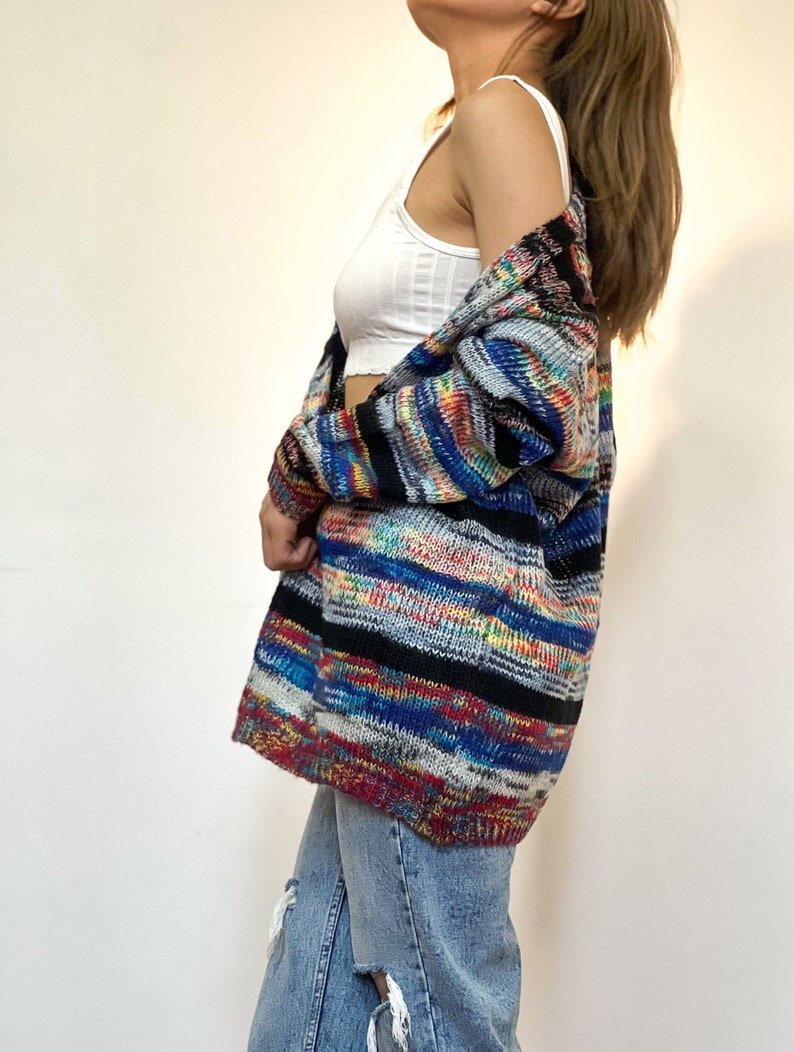 Odalys | Women's Striped Knit Open Front Cardigan