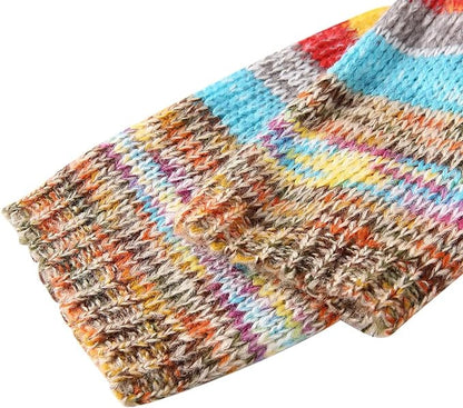 Odalys | Women's Striped Knit Open Front Cardigan