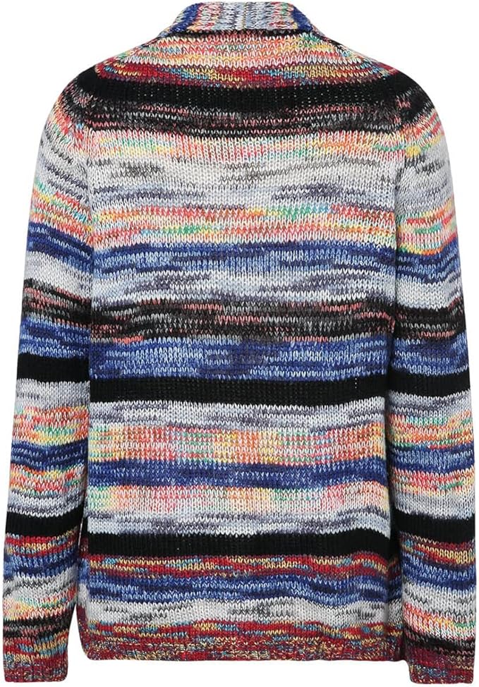 Odalys | Women's Striped Knit Open Front Cardigan
