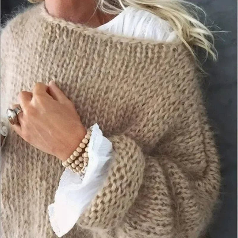 Priya | Women's Oversized Fluffy Knitted Cable Knit Jumper