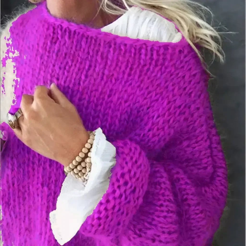 Priya | Women's Oversized Fluffy Knitted Cable Knit Jumper