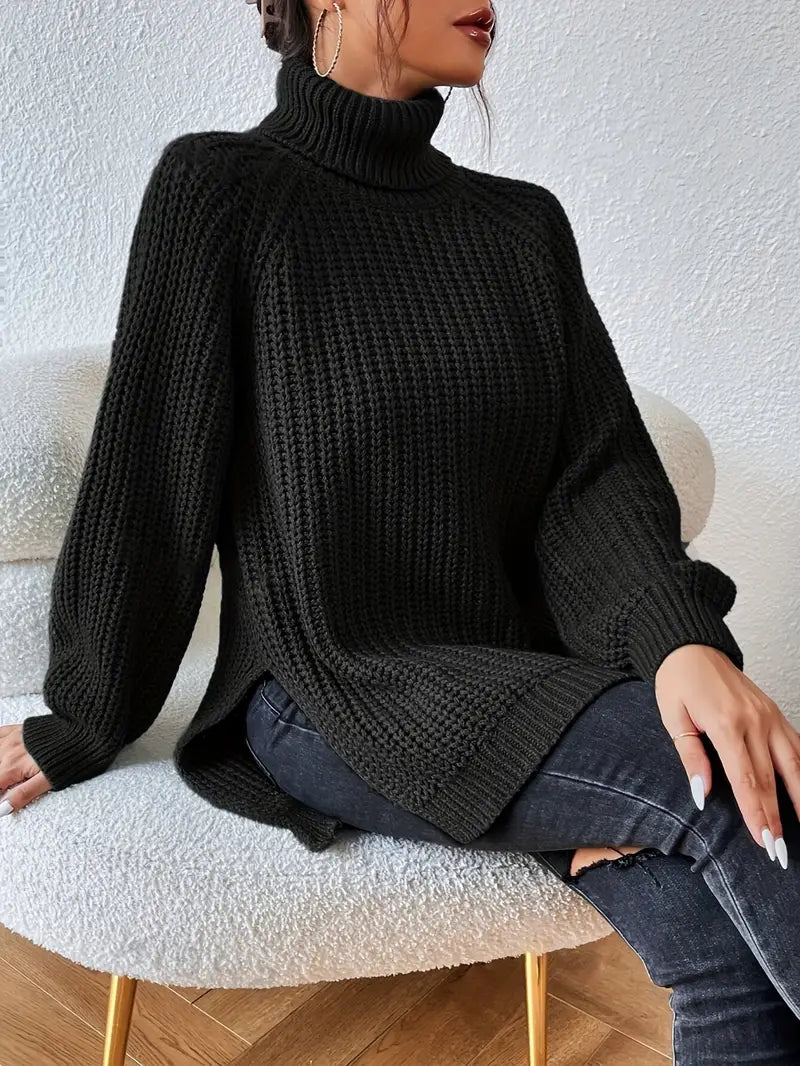 Marlowette | Women's Roll Neck Chunky Knit Oversized Jumper