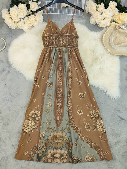 Isadora | Women's Boho Floral Maxi Slip Dress