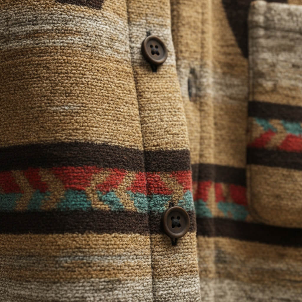 Desmond | Men's Aztec Print Wool Blend Relaxed Fit Overshirt Jacket