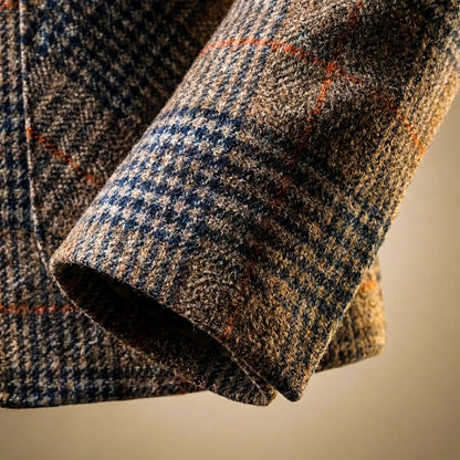 Alfons | Men's Checkered Wool Blend Notch Lapel Blazer