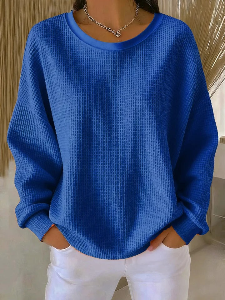 Marlowen | Women's Waffle Knit Oversized Long Sleeve Jumper
