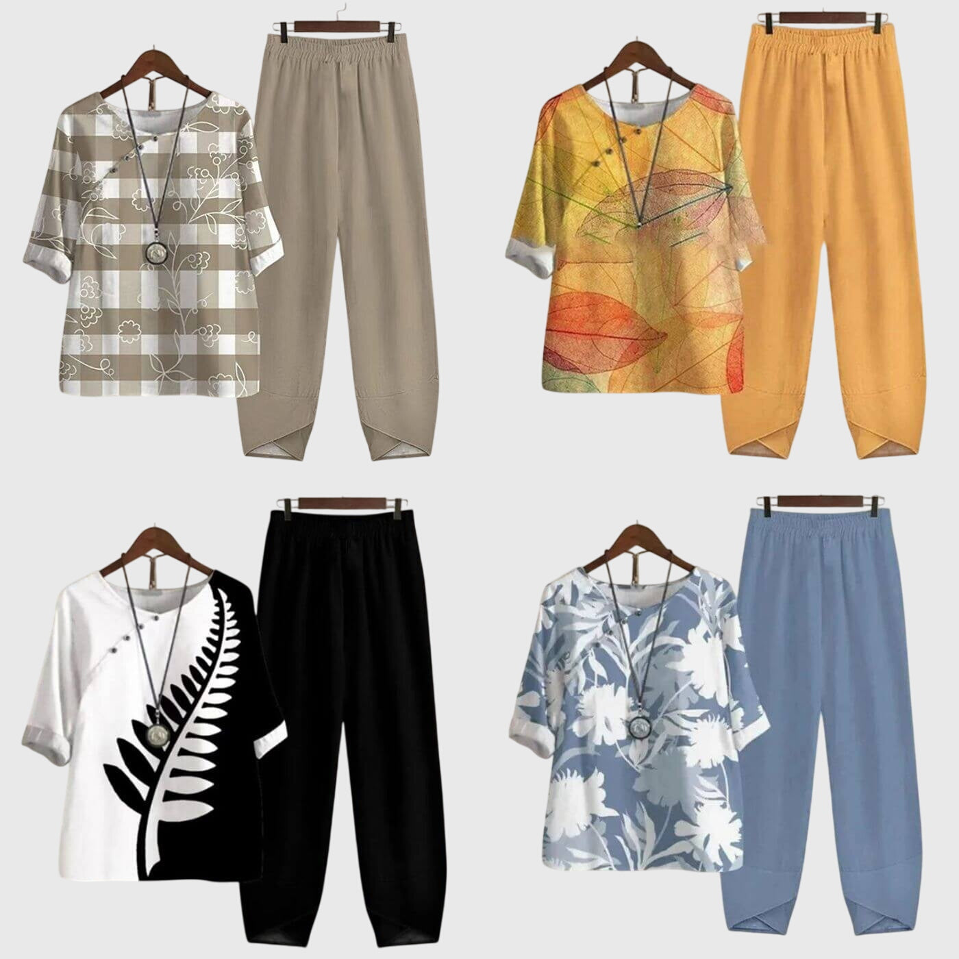 Delora | Women's Butterfly Print Relaxed Fit Two Piece Set