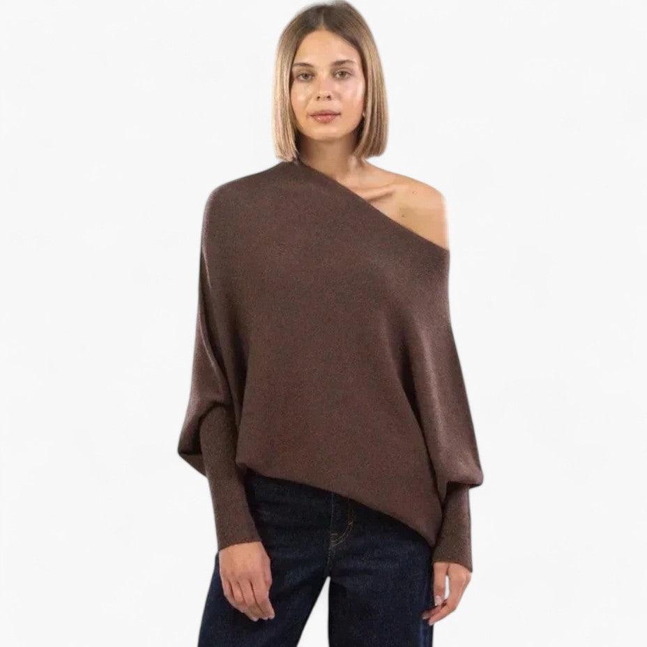Sienna | Women's Off-Shoulder Slouchy Knit Jumper