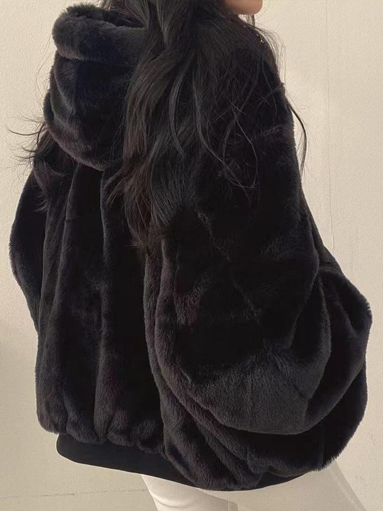 Novella | Women's Oversized Sherpa Lined Hooded Bomber Jacket