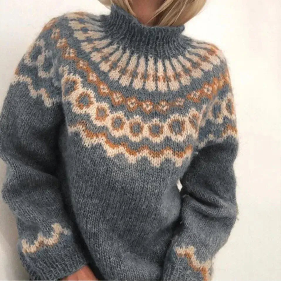 Ingrid | Women's Fair Isle Nordic Turtleneck Knitted Jumper