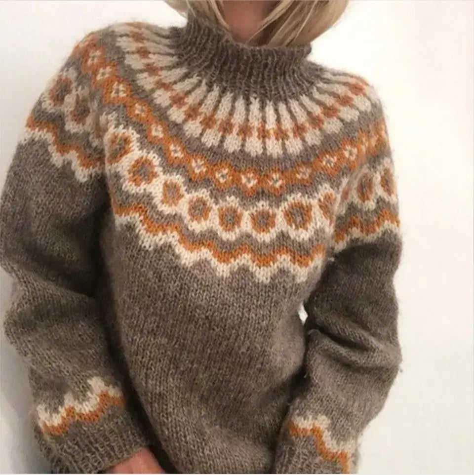 Ingrid | Women's Fair Isle Nordic Turtleneck Knitted Jumper