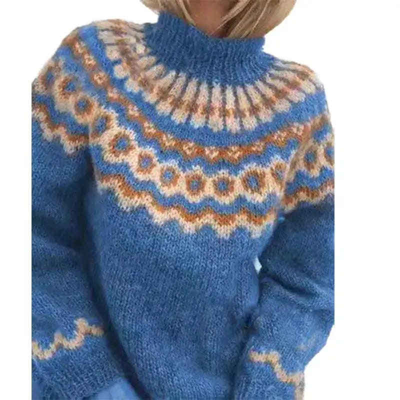 Ingrid | Women's Fair Isle Nordic Turtleneck Knitted Jumper