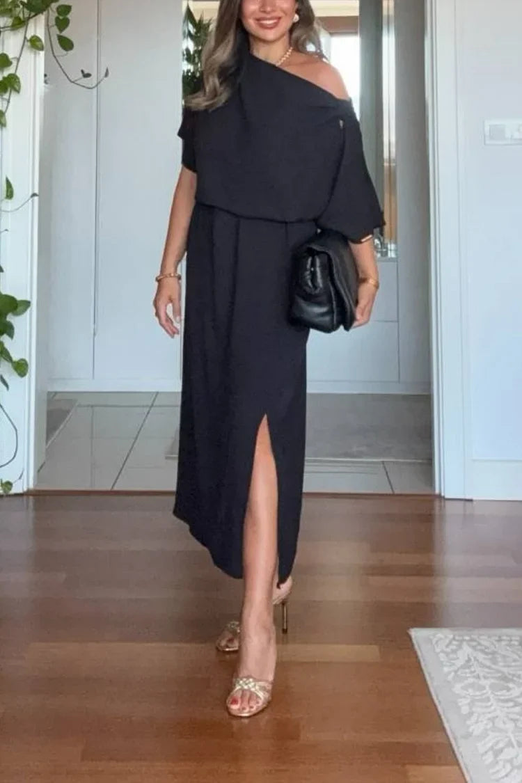 Rosaline | Women's Asymmetric One-Shoulder Loose Fit Maxi Dress