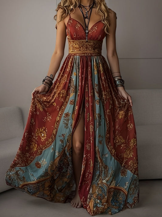 Isadora | Women's Boho Floral Maxi Slip Dress
