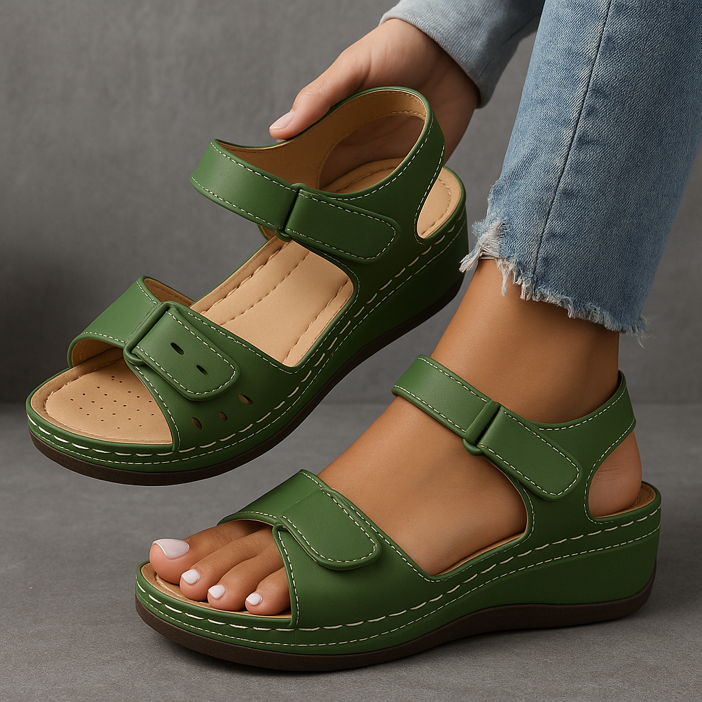 Nina | Wedge Sandals Orthopedic Velcro Strap Walking Comfort