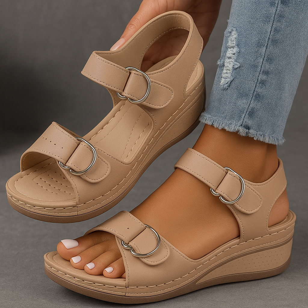 Nina | Wedge Sandals Orthopedic Velcro Strap Walking Comfort