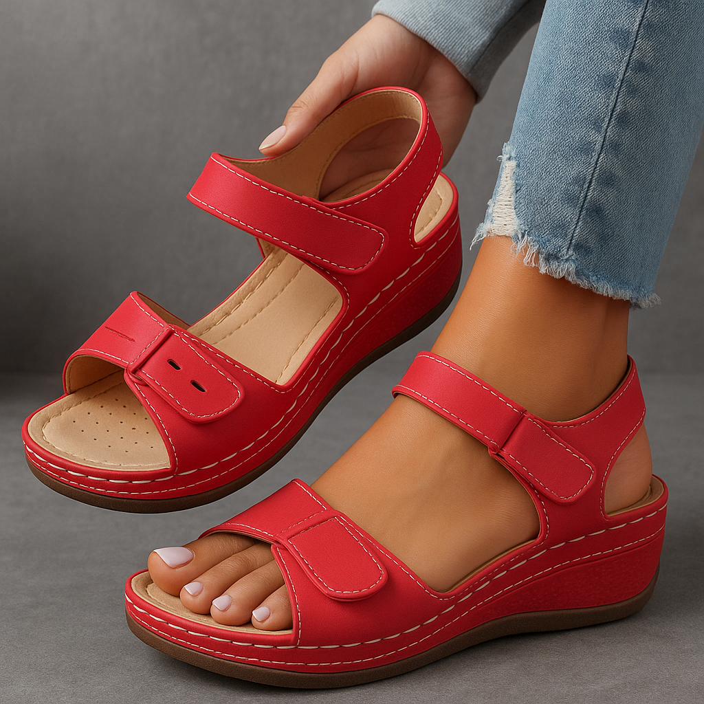 Nina | Wedge Sandals Orthopedic Velcro Strap Walking Comfort