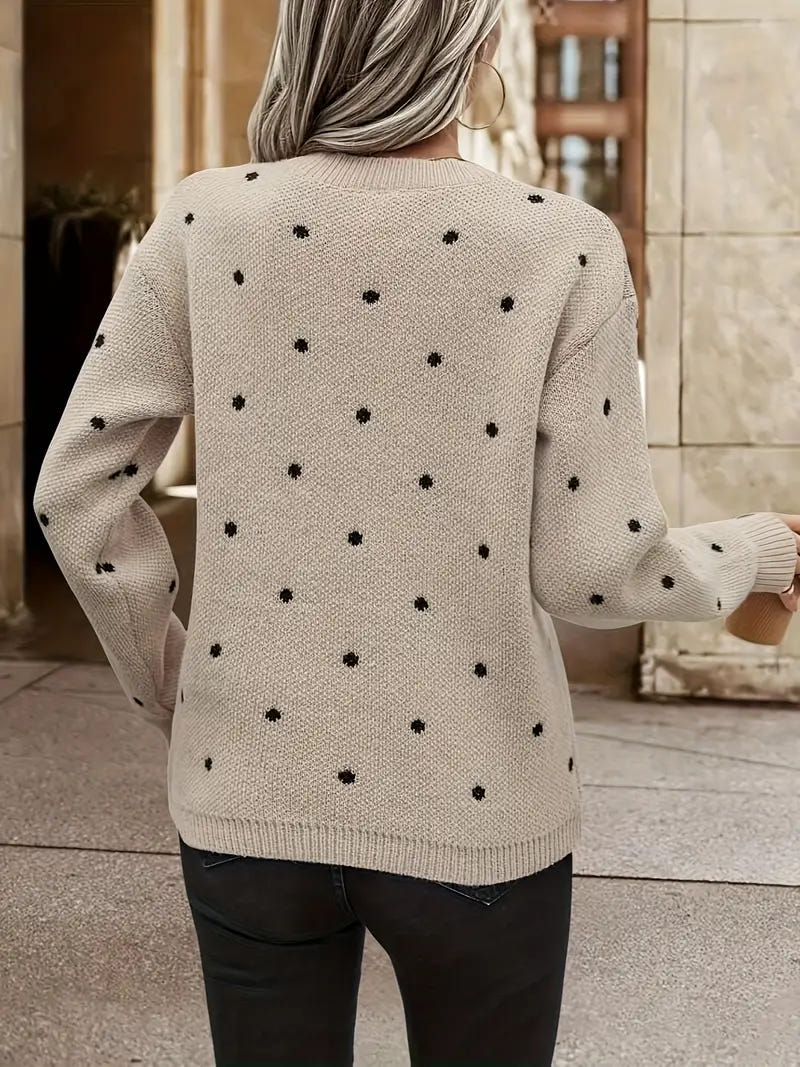 Maribeth | Women's Polka Dot Knitted Oversized Jumper