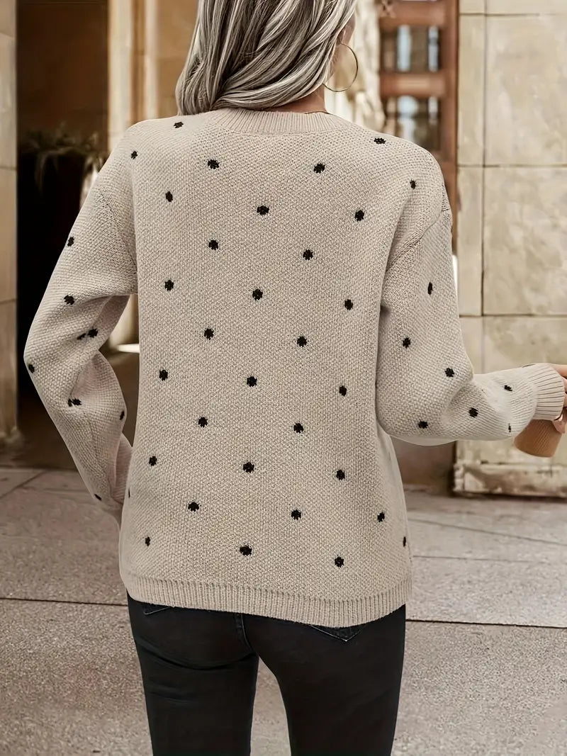 Maribeth | Women's Polka Dot Knitted Oversized Jumper
