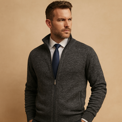 Aldwin | Men's Zip-Up Knit Smart Casual Cardigan