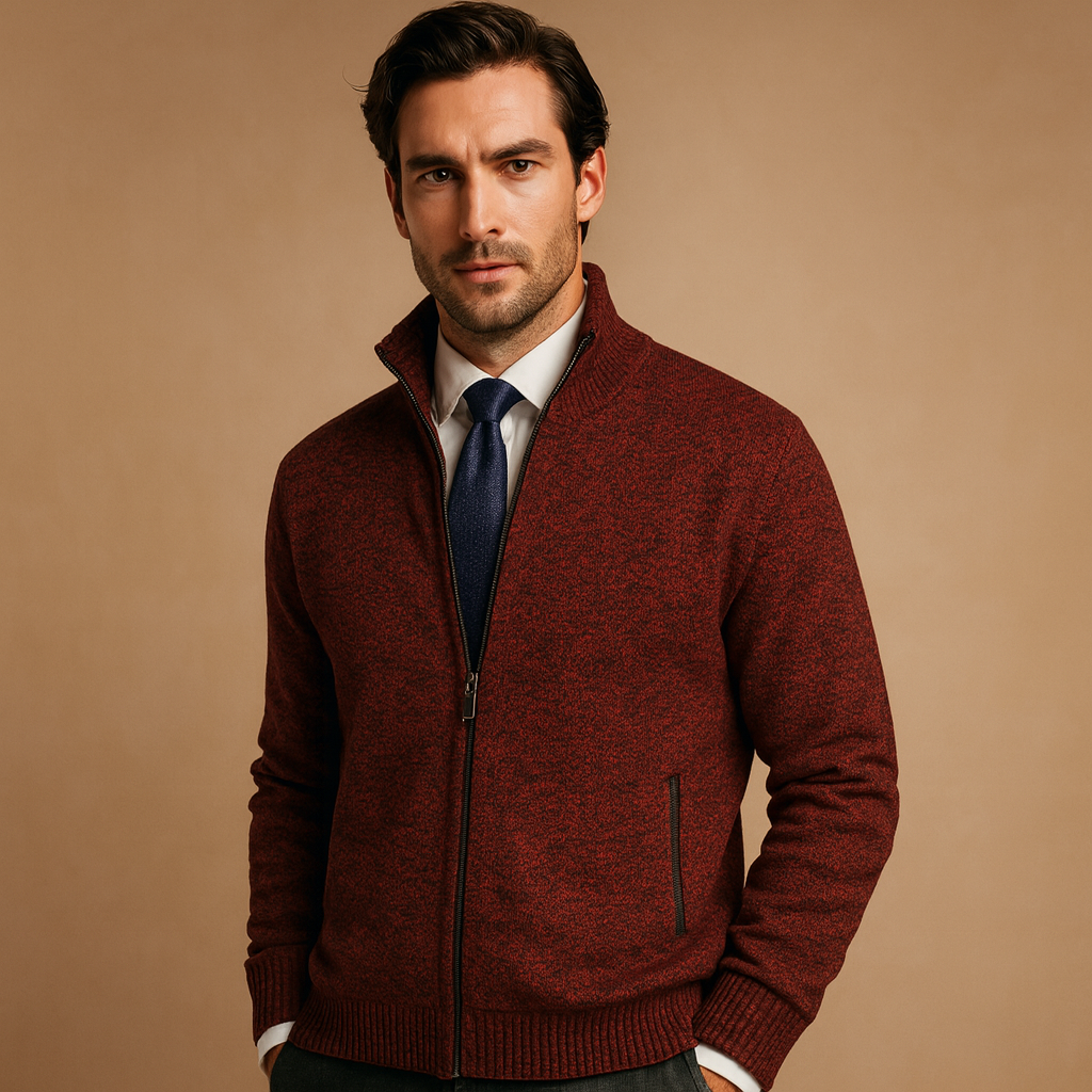 Aldwin | Men's Zip-Up Knit Smart Casual Cardigan