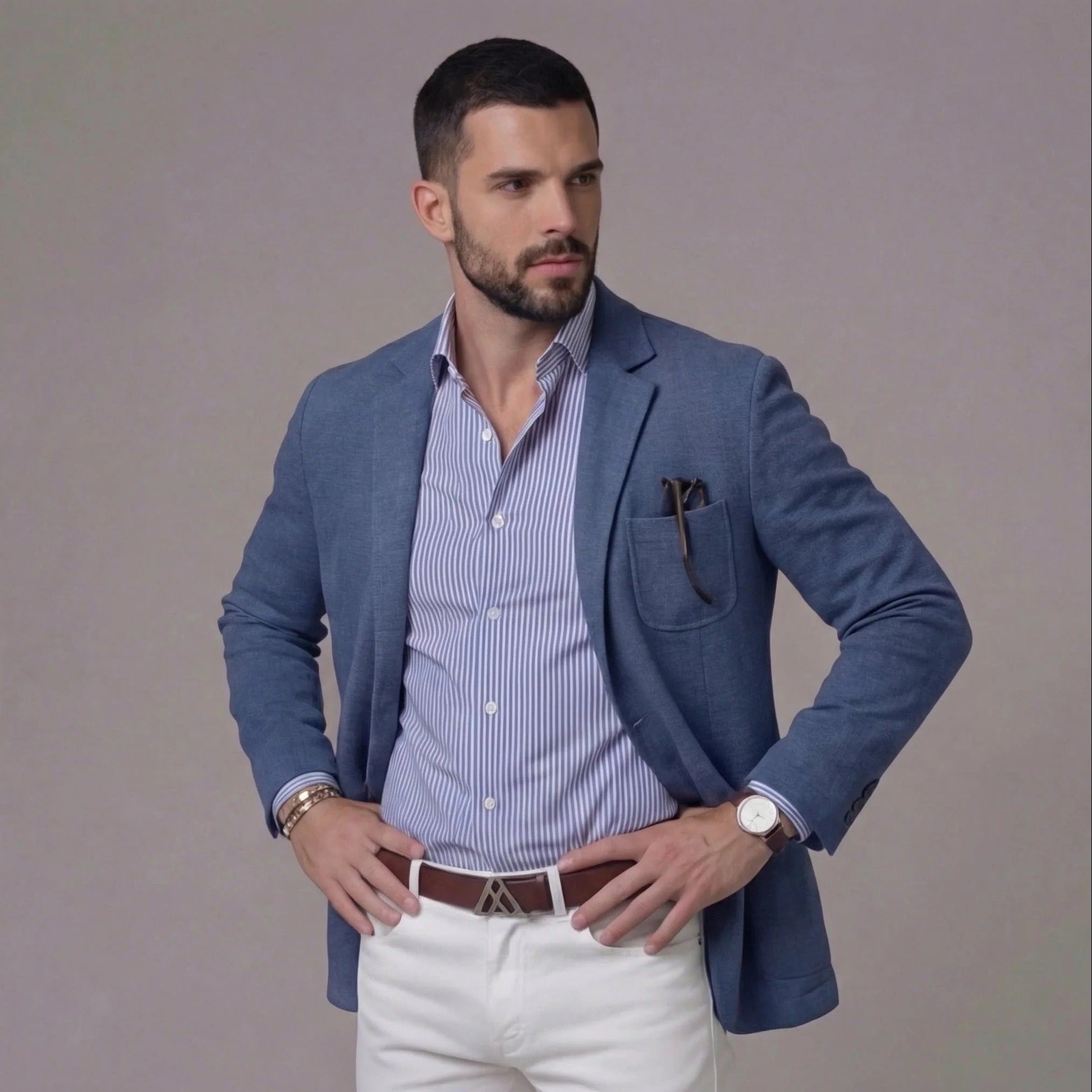 Marlowe | Men's Linen Blend Unstructured Tailored Blazer