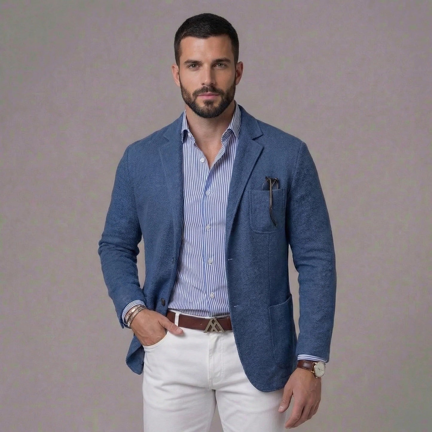 Marlowe | Men's Linen Blend Unstructured Tailored Blazer