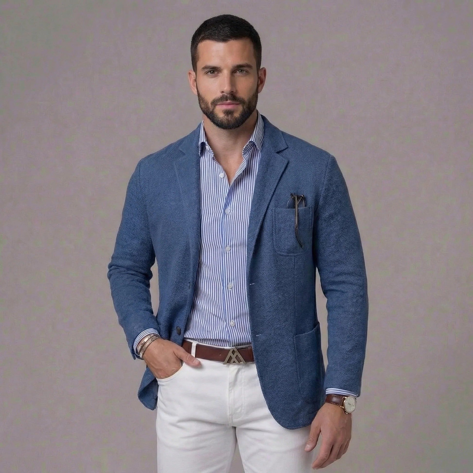 Marlowe | Men's Linen Blend Unstructured Tailored Blazer