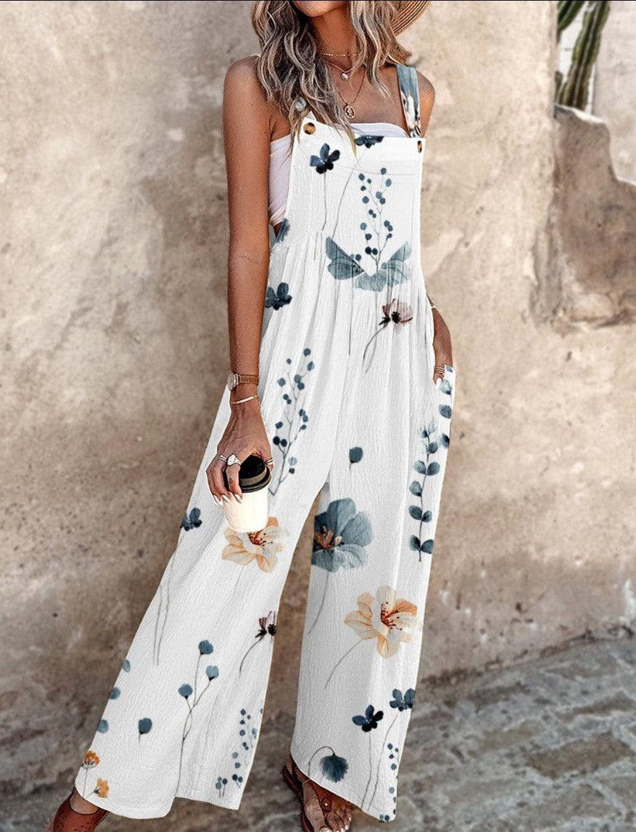 Juniper | Women's Floral Sleeveless Wide Leg Summer Jumpsuit