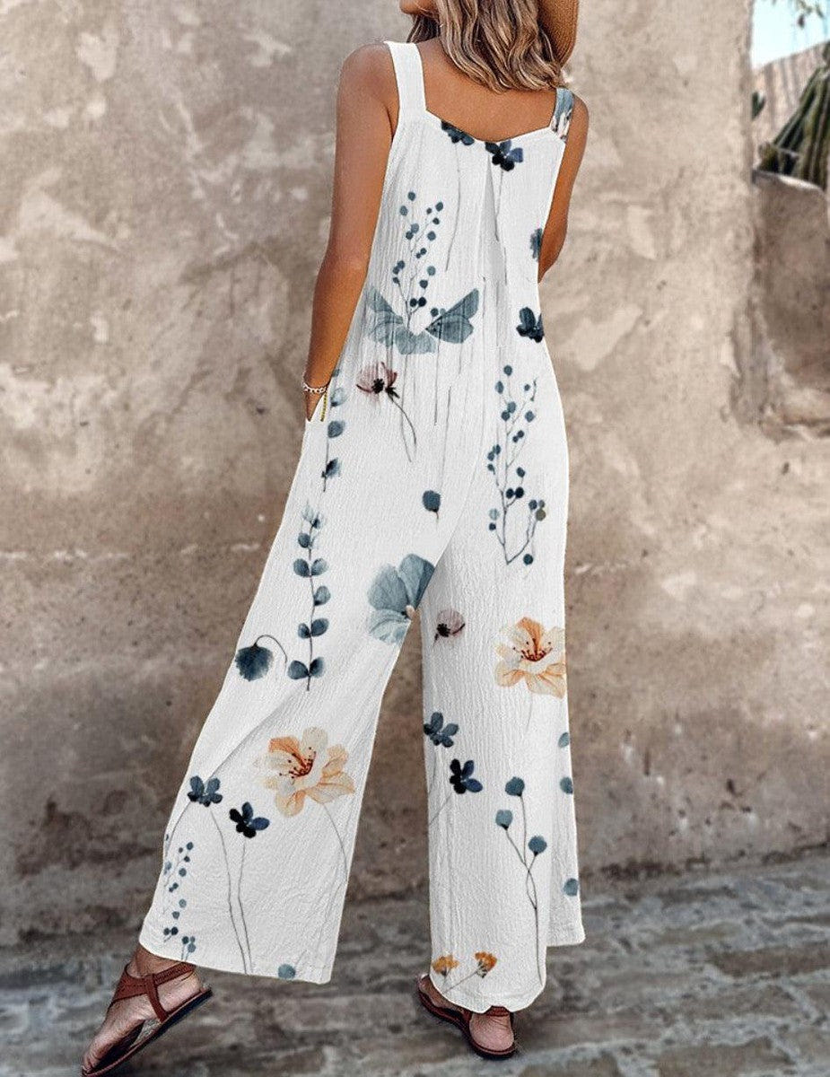 Juniper | Women's Floral Sleeveless Wide Leg Summer Jumpsuit