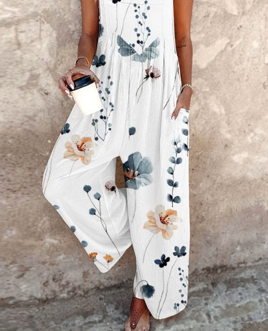 Juniper | Women's Floral Sleeveless Wide Leg Summer Jumpsuit
