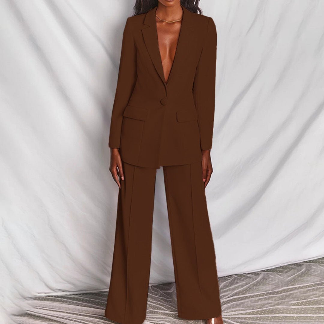 Vionelle | Women's Tailored Single-Button Blazer & Trouser Co-ord Set