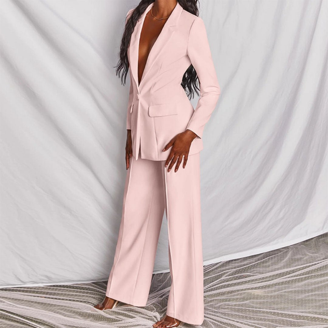 Vionelle | Women's Tailored Single-Button Blazer & Trouser Co-ord Set