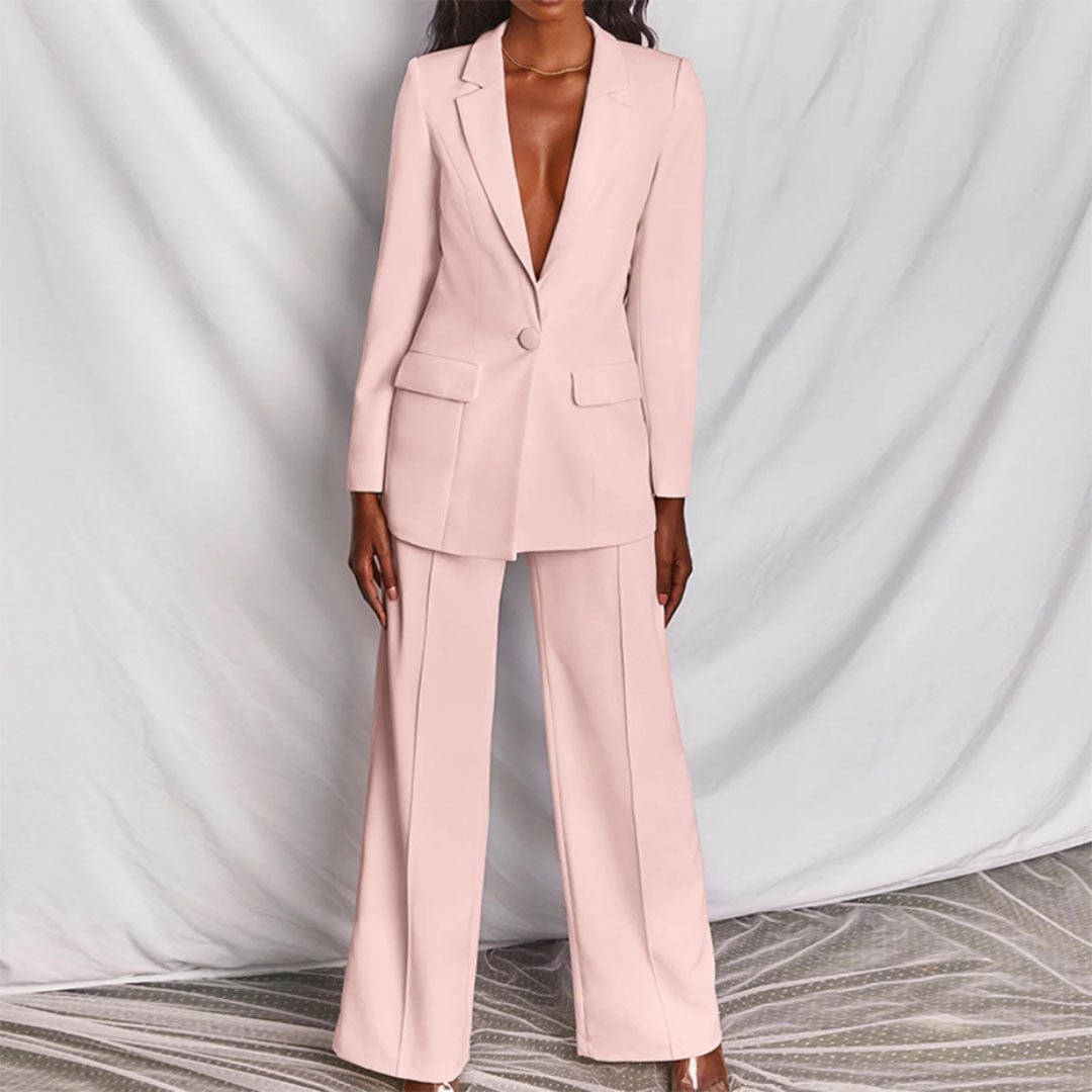 Vionelle | Women's Tailored Single-Button Blazer & Trouser Co-ord Set