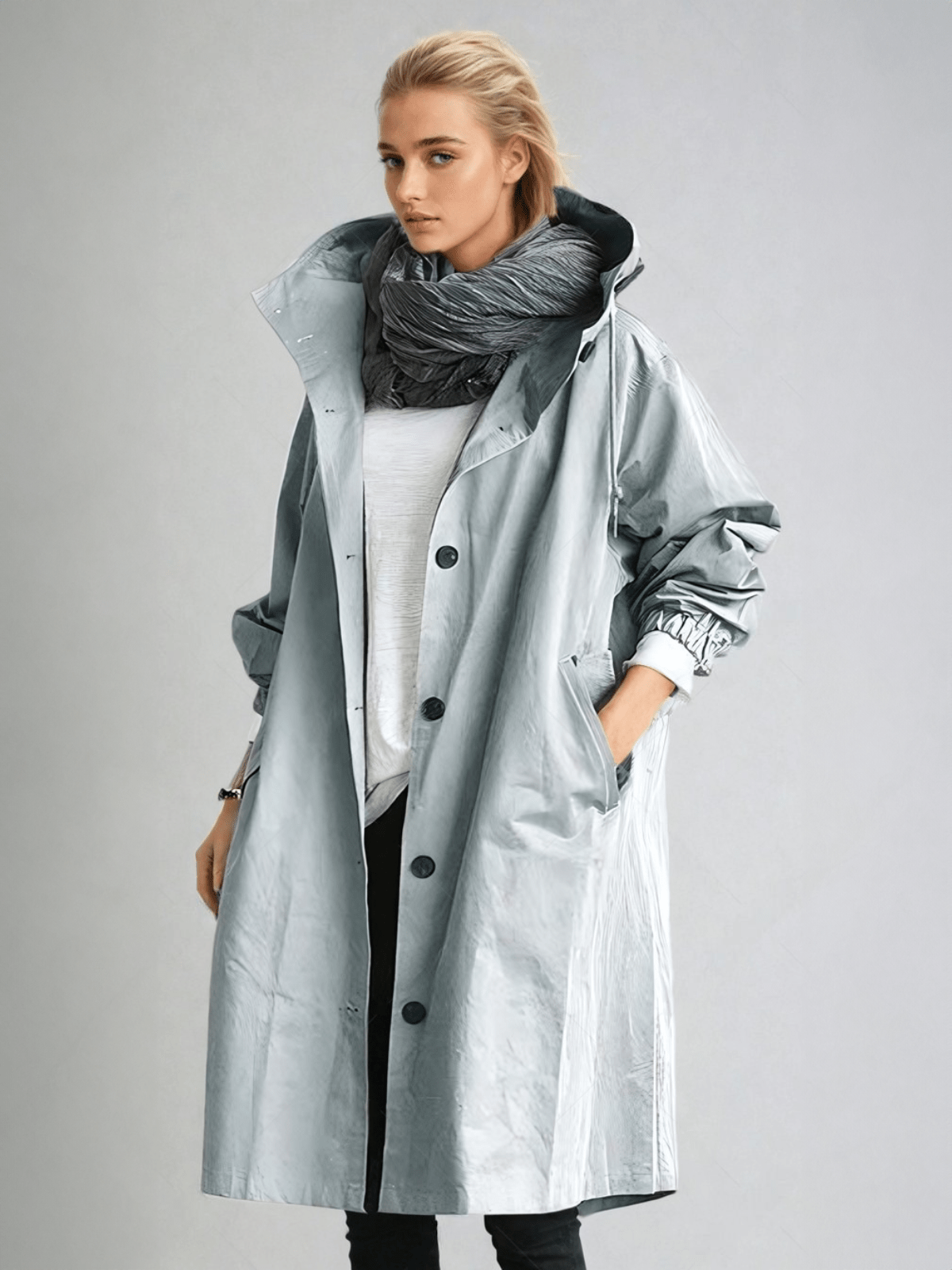 Rosalind | Women's Water-Repellent Hooded Longline Trench Coat