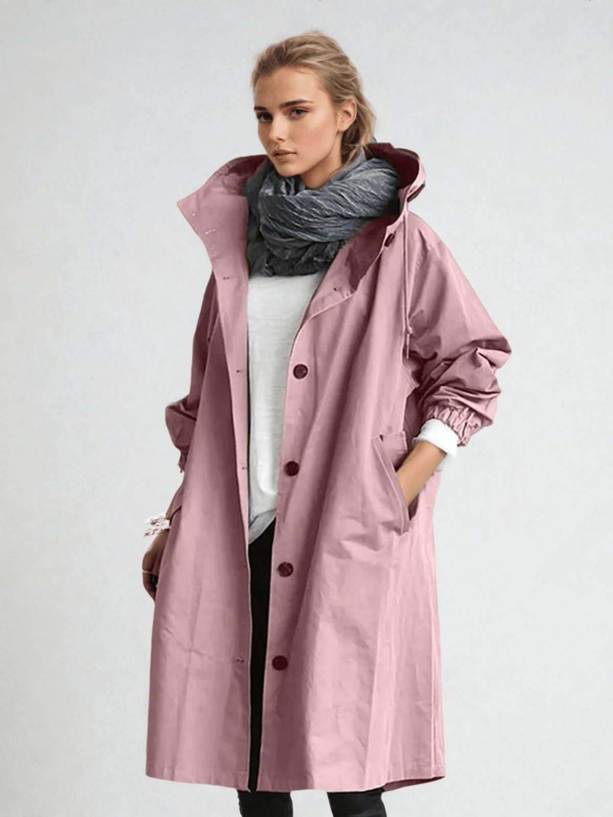 Rosalind | Women's Water-Repellent Hooded Longline Trench Coat
