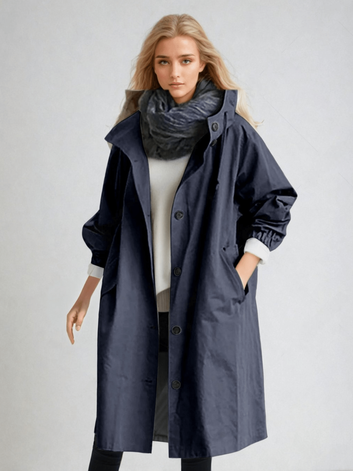 Rosalind | Women's Water-Repellent Hooded Longline Trench Coat