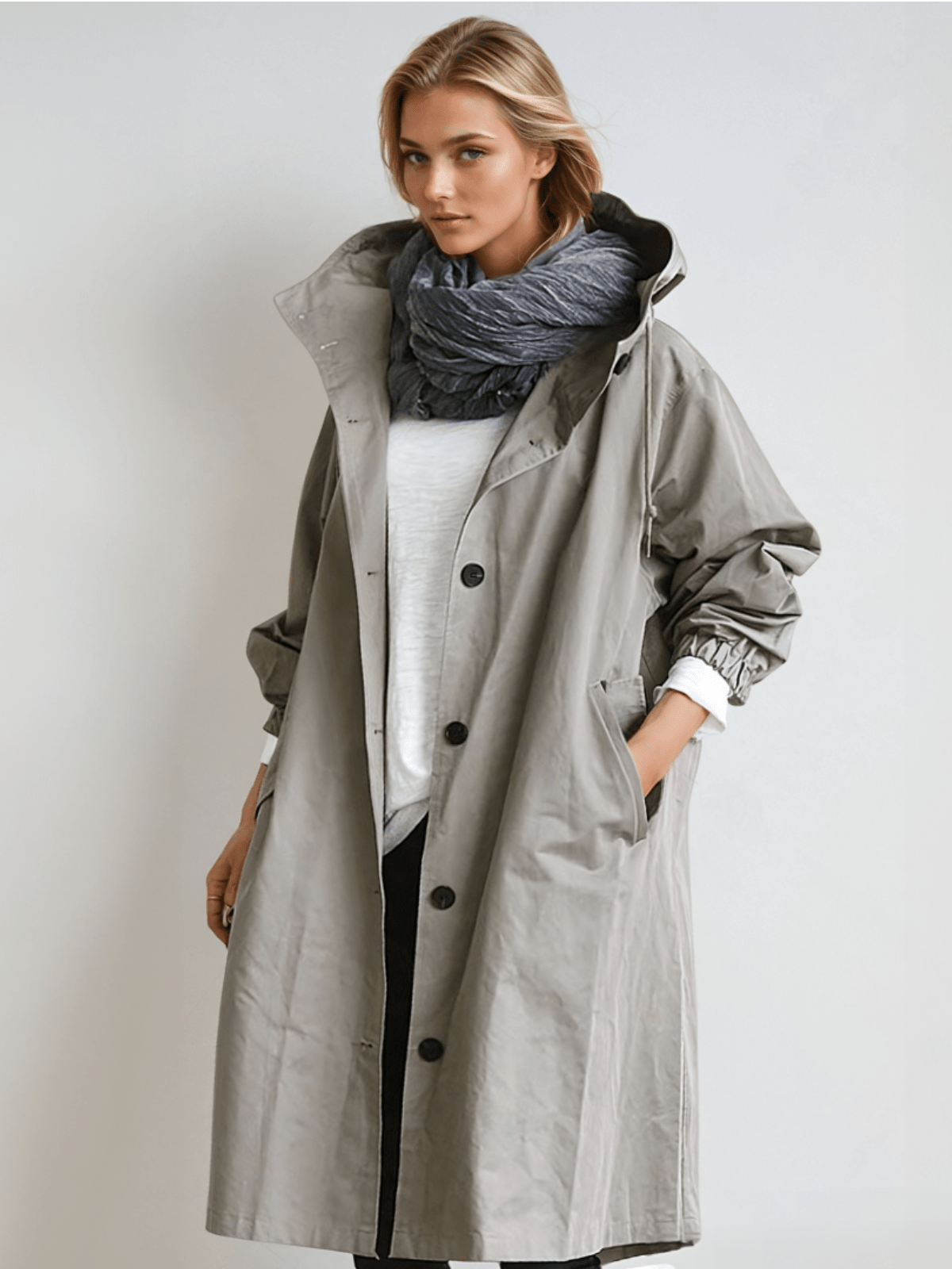 Rosalind | Women's Water-Repellent Hooded Longline Trench Coat